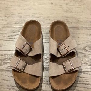 Taupe Birkenstocks Arizona